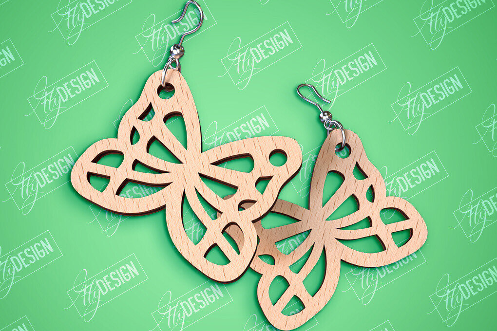 Intra απο ξύλο plywood 3mm-4mm πάχος Σχεδιασμός Σκουλαρίκια πεταλούδας | Αξεσουάρ Δίασταση 3x3 cm INTRAFABR-94677412