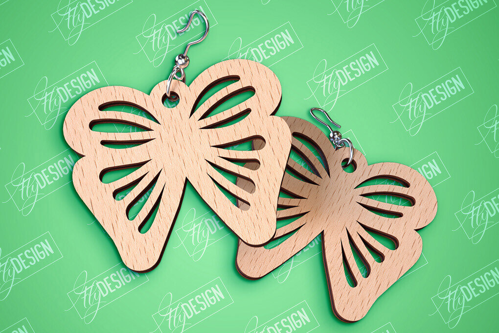 Intra απο ξύλο plywood 3mm-4mm πάχος Σχεδιασμός Σκουλαρίκια πεταλούδας | Αξεσουάρ Δίασταση 3x3 cm INTRAFABR-94677440