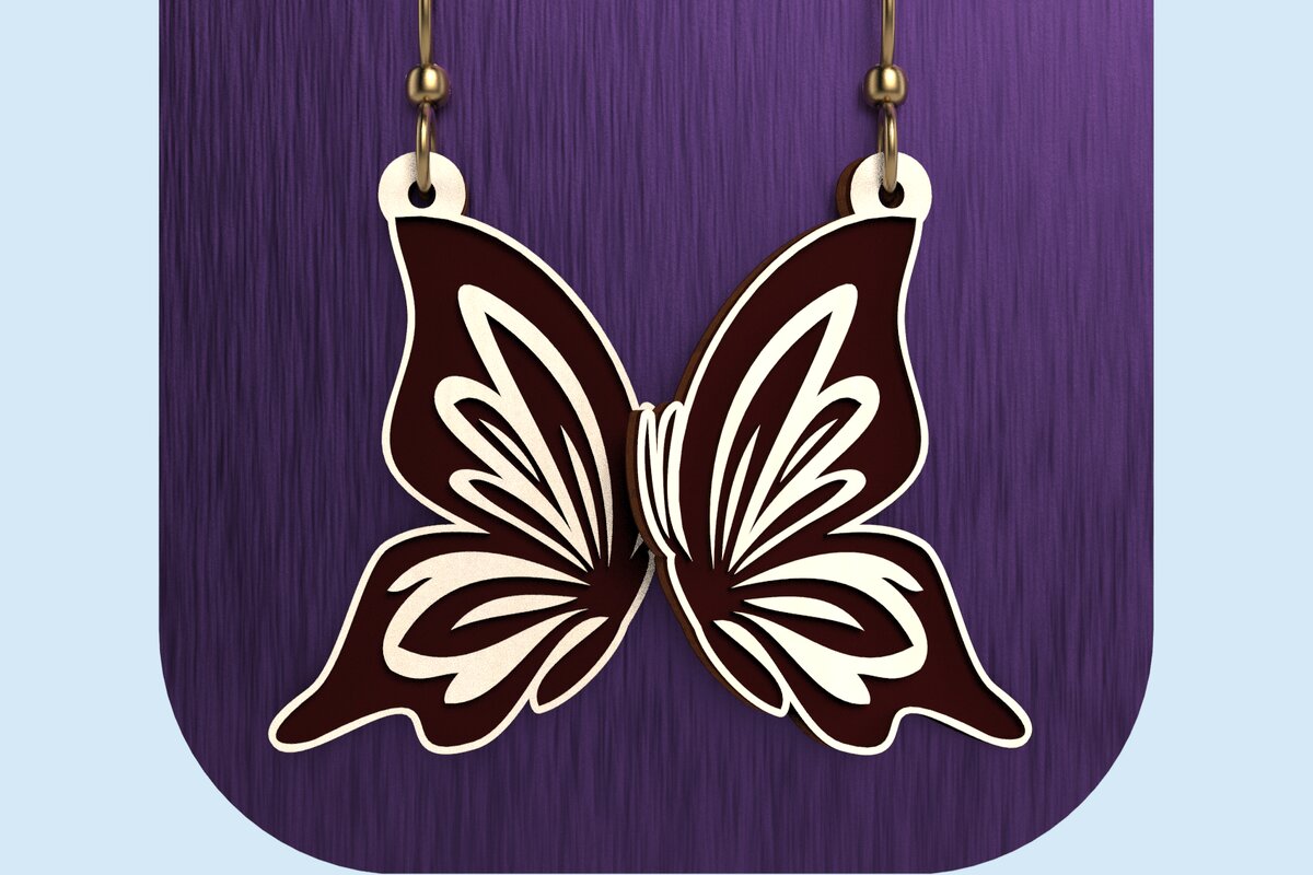 Intra απο ξύλο plywood 3mm-4mm πάχος Πρότυπο για σκουλαρίκια πεταλούδας Δίασταση 3x3 cm INTRAFABR-123339715