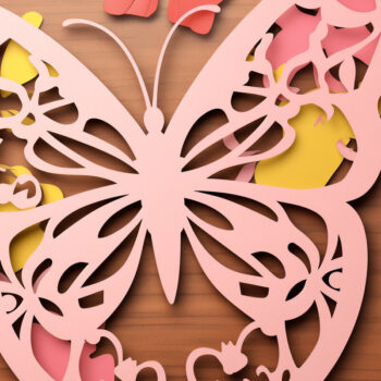 Intra απο ξύλο plywood 3mm-4mm πάχος Πεταλούδα Πασχαλινό Καλάθι Ετικέτες Cut Fil Δίασταση 4x4 cm INTRAFABR-94594694 - Image 1