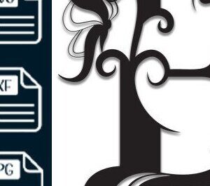 Intra απο ξύλο plywood 3mm-4mm πάχος Butterfly Floral Alphabet B Δίασταση 30x20 cm INTRAFABR-35709022