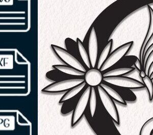 Intra απο ξύλο plywood 3mm-4mm πάχος Butterfly Floral Alphabet C Δίασταση 30x20 cm INTRAFABR-35709031