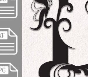 Intra απο ξύλο plywood 3mm-4mm πάχος Butterfly Floral Alphabet D Δίασταση 30x20 cm INTRAFABR-35709042