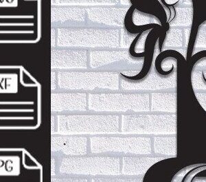 Intra απο ξύλο plywood 3mm-4mm πάχος Butterfly Floral Alphabet I Δίασταση 30x20 cm INTRAFABR-35709100