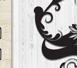 Intra απο ξύλο plywood 3mm-4mm πάχος Butterfly Floral Alphabet Q Δίασταση 30x20 cm INTRAFABR-35741469