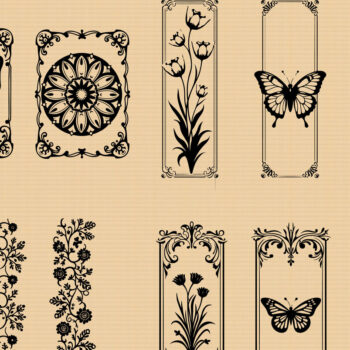 Intra απο ξύλο plywood 3mm-4mm πάχος πάνελ κοπής με λέιζερ πεταλούδα & φλοράλ Δίασταση 40x40 cm INTRAFABR-123829371 - Image 1