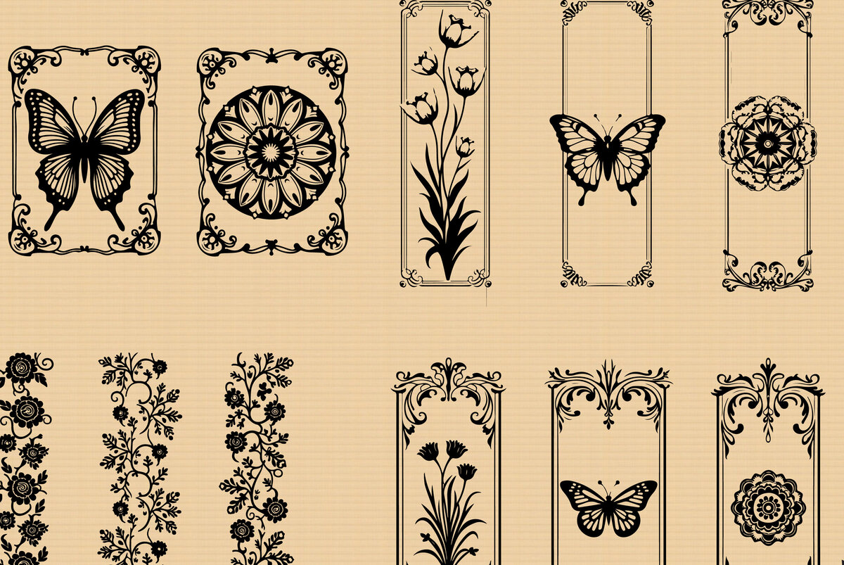 Intra απο ξύλο plywood 3mm-4mm πάχος πάνελ κοπής με λέιζερ πεταλούδα & φλοράλ Δίασταση 40x40 cm INTRAFABR-123829371