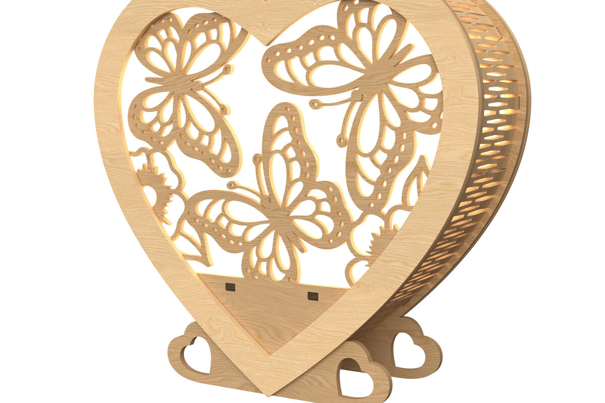 Intra απο ξύλο plywood 3mm-4mm πάχος Σχέδιο Lantern Heart Butterfly Δίασταση 15x15 cm INTRAFABR-113312335