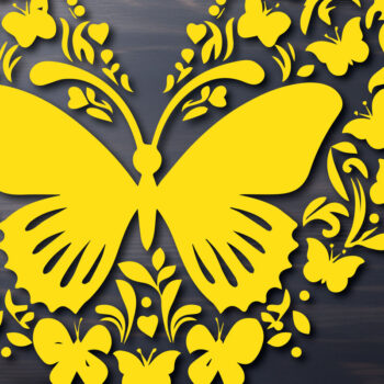 Intra απο ξύλο plywood 3mm-4mm πάχος αρχείου Cut Butterfly Heart Δίασταση 15x15 cm INTRAFABR-89454911 - Image 4