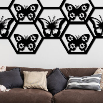 Intra απο ξύλο plywood 3mm-4mm πάχος διακόσμησης τοίχου εξάγωνο πεταλούδα Δίασταση 15x15 cm INTRAFABR-85363817 - Image 7