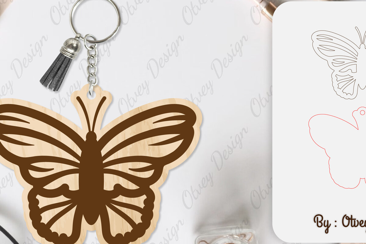 Intra απο ξύλο plywood 3mm-4mm πάχος κοπής με μπρελόκ Butterfly Δίασταση 6x6 cm INTRAFABR-100165510 - Image 6
