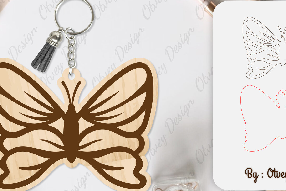 Intra απο ξύλο plywood 3mm-4mm πάχος κοπής με μπρελόκ Butterfly Δίασταση 6x6 cm INTRAFABR-100165510 - Image 7