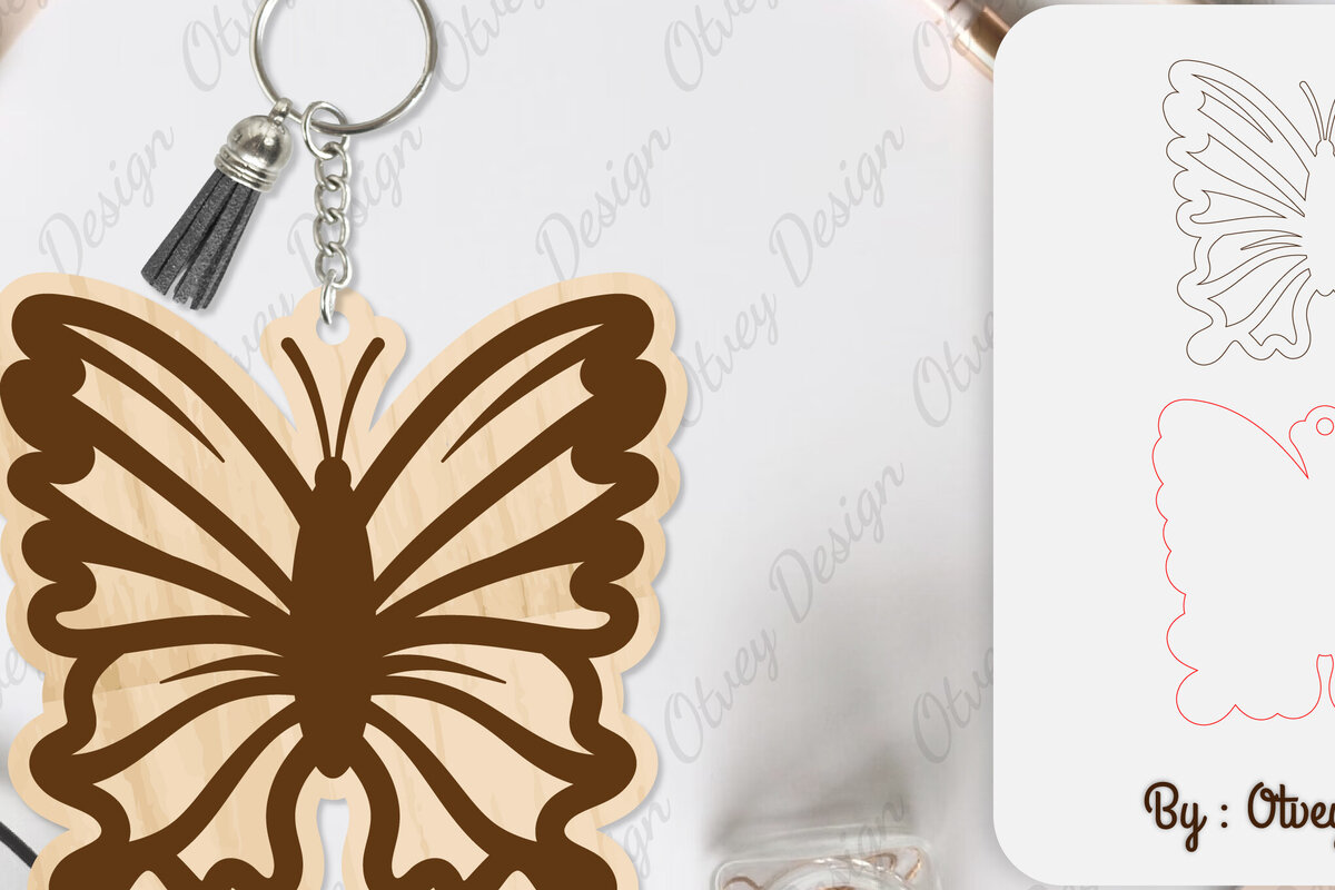 Intra απο ξύλο plywood 3mm-4mm πάχος κοπής με μπρελόκ Butterfly Δίασταση 6x6 cm INTRAFABR-100165510 - Image 8