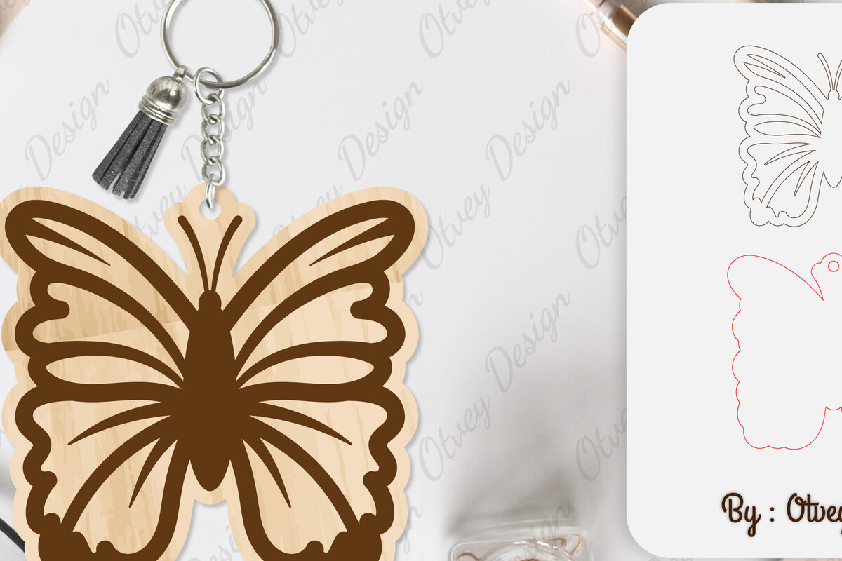 Intra απο ξύλο plywood 3mm-4mm πάχος κοπής με μπρελόκ Butterfly Δίασταση 6x6 cm INTRAFABR-100165510 - Image 9