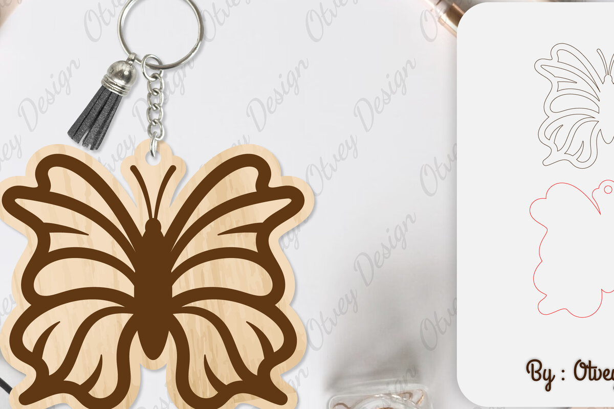 Intra απο ξύλο plywood 3mm-4mm πάχος κοπής με μπρελόκ Butterfly Δίασταση 6x6 cm INTRAFABR-100165510 - Image 11