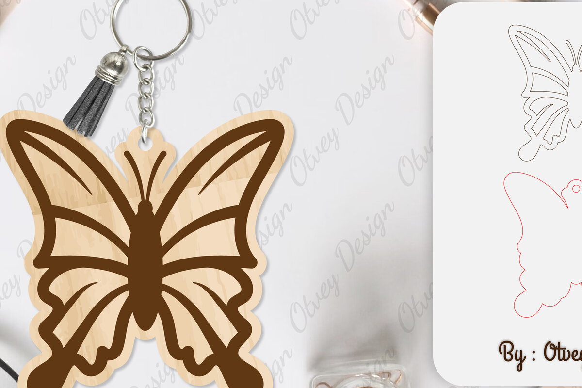 Intra απο ξύλο plywood 3mm-4mm πάχος κοπής με μπρελόκ Butterfly Δίασταση 6x6 cm INTRAFABR-100165510 - Image 14