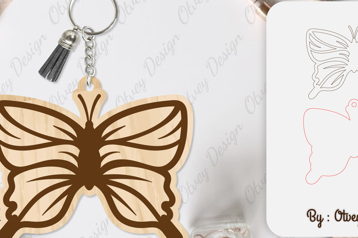 Intra απο ξύλο plywood 3mm-4mm πάχος κοπής με μπρελόκ Butterfly Δίασταση 6x6 cm INTRAFABR-100165510 - Image 15