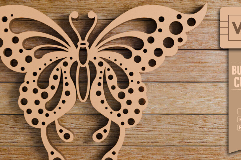 Intra απο ξύλο plywood 3mm-4mm πάχος πεταλούδας και κοπής CNC Δίασταση 20x30 cm INTRAFABR-98850319 - Image 2