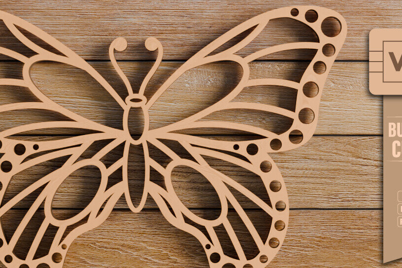 Intra απο ξύλο plywood 3mm-4mm πάχος  πεταλούδας και κοπής CNC Δίασταση 20x30 cm INTRAFABR-98933547 - Image 1