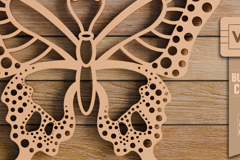 Intra απο ξύλο plywood 3mm-4mm πάχος  πεταλούδας και κοπής CNC Δίασταση 20x30 cm INTRAFABR-98933592 - Image 2