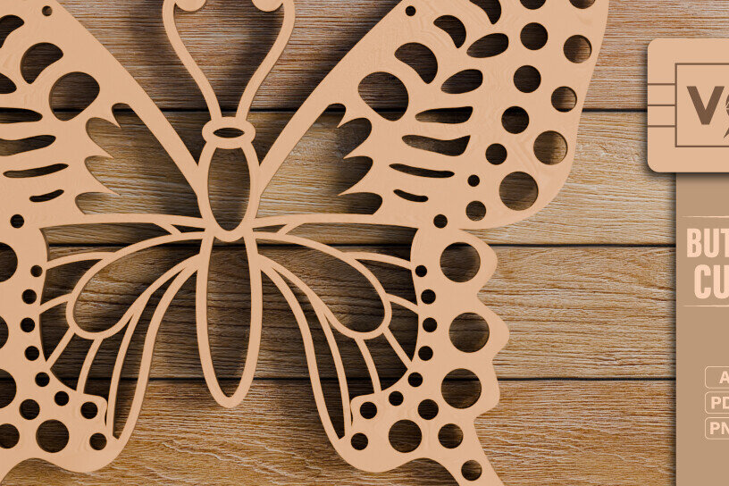 Intra απο ξύλο plywood 3mm-4mm πάχος  πεταλούδας και κοπής CNC Δίασταση 20x30 cm INTRAFABR-98933766 - Image 1