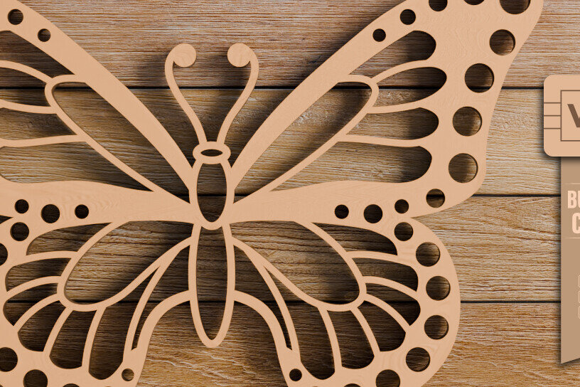 Intra απο ξύλο plywood 3mm-4mm πάχος  πεταλούδας και κοπής CNC Δίασταση 20x30 cm INTRAFABR-98934165 - Image 2