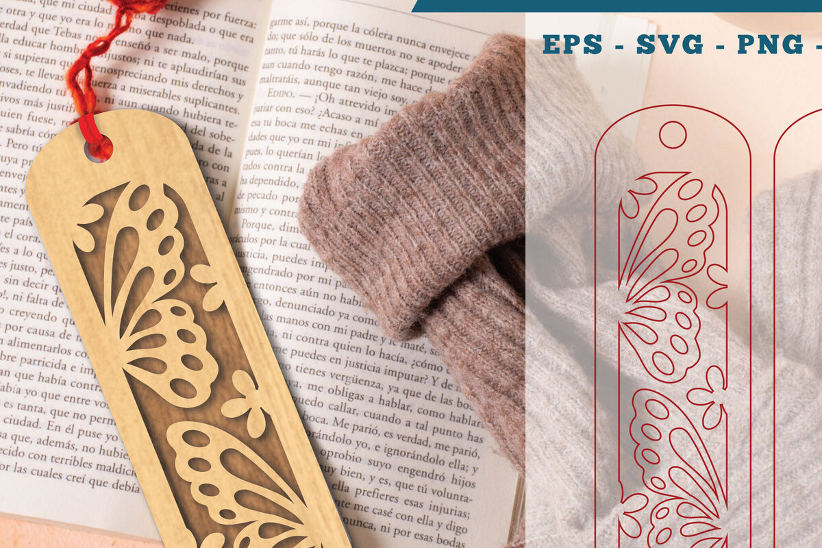 Intra απο ξύλο plywood 3mm-4mm πάχος Σελιδοδείκτες κοπής με λέιζερ πεταλούδας 3 Δίασταση 15x15 cm INTRAFABR-112991116