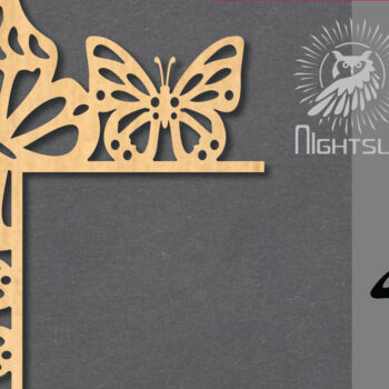 Intra απο ξύλο plywood 3mm-4mm πάχος Γωνία κοπής με λέιζερ πεταλούδας 1 Δίασταση 15x15 cm INTRAFABR-122932334 - Image 1