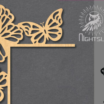 Intra απο ξύλο plywood 3mm-4mm πάχος Γωνία κοπής με λέιζερ πεταλούδας 4 Δίασταση 15x15 cm INTRAFABR-122932423 - Image 1