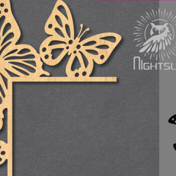 Intra απο ξύλο plywood 3mm-4mm πάχος Γωνία κοπής με λέιζερ πεταλούδας 5 Δίασταση 15x15 cm INTRAFABR-122932445 - Image 1