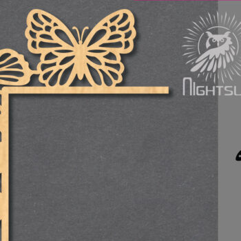 Intra απο ξύλο plywood 3mm-4mm πάχος Γωνία κοπής με λέιζερ πεταλούδας 6 Δίασταση 15x15 cm INTRAFABR-122932462 - Image 1