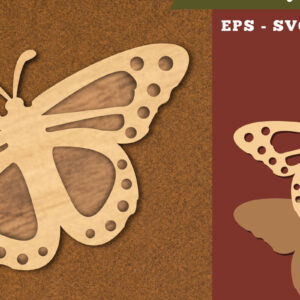 Intra απο ξύλο plywood 3mm-4mm πάχος Διακόσμηση κοπής με λέιζερ πεταλούδας 1 Δίασταση 15x15 cm INTRAFABR-111785610