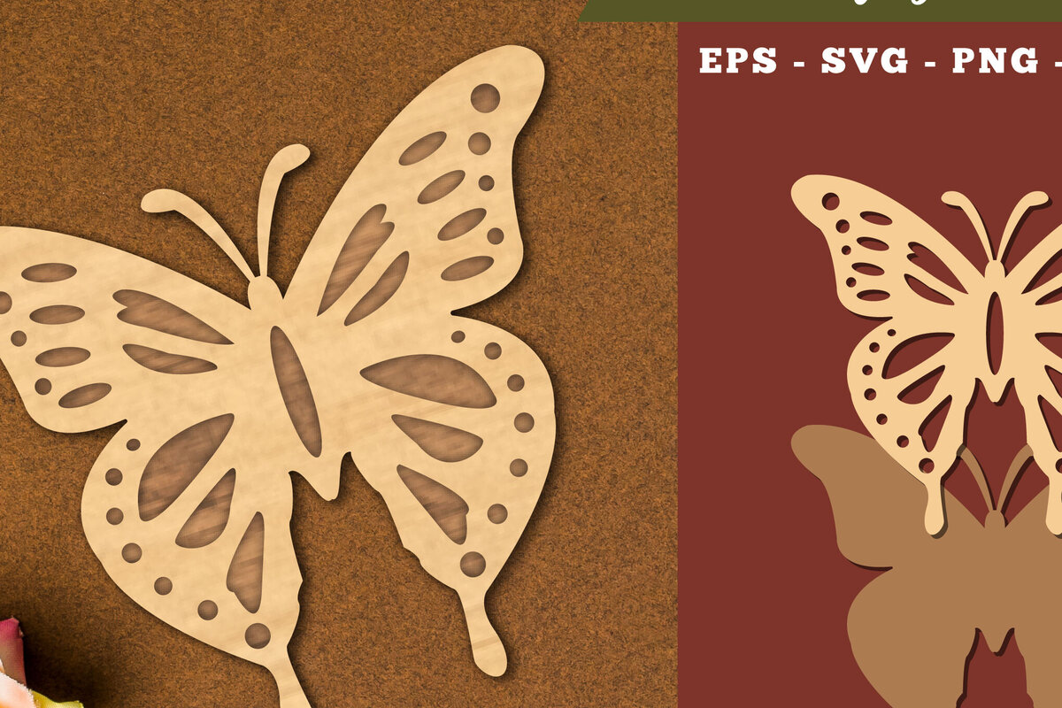 Intra απο ξύλο plywood 3mm-4mm πάχος Διακόσμηση κοπής με λέιζερ πεταλούδας 3 Δίασταση 15x15 cm INTRAFABR-111785666