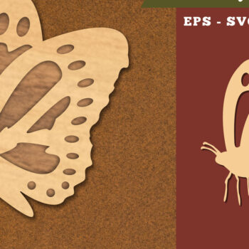 Intra απο ξύλο plywood 3mm-4mm πάχος Διακόσμηση κοπής με λέιζερ πεταλούδας 4 Δίασταση 15x15 cm INTRAFABR-111785698 - Image 1