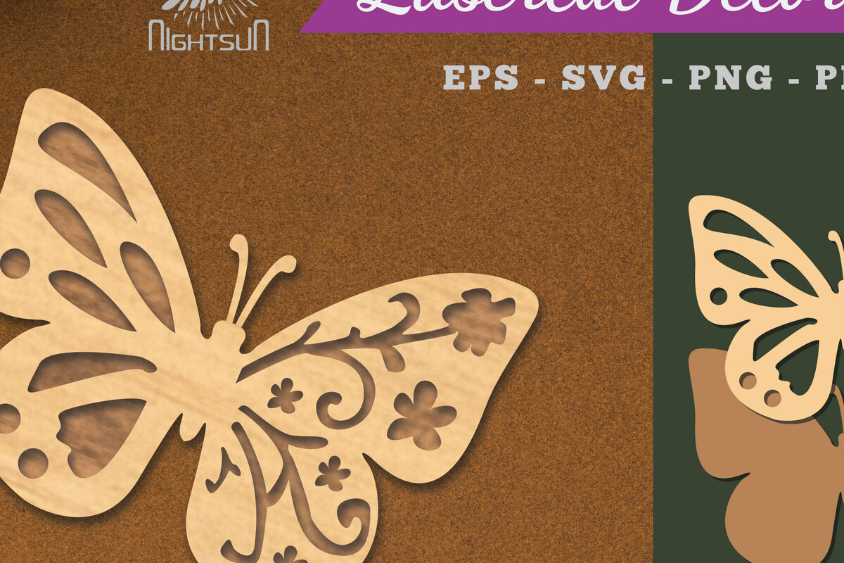 Intra απο ξύλο plywood 3mm-4mm πάχος Διακόσμηση κοπής με λέιζερ πεταλούδας 5 Δίασταση 15x15 cm INTRAFABR-112908892