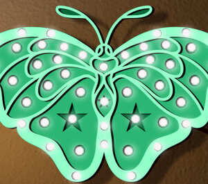 Intra απο ξύλο plywood 3mm-4mm πάχος Butterfly Led Night Light Δίασταση 15x15 cm INTRAFABR-100113926