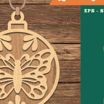 Intra απο ξύλο plywood 3mm-4mm πάχος Στολίδι κοπής με λέιζερ πεταλούδας 1 Δίασταση 8x8 cm INTRAFABR-109982090 - Image 1