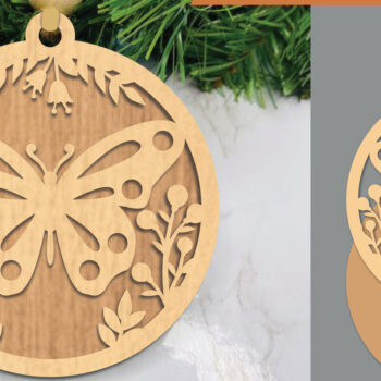 Intra απο ξύλο plywood 3mm-4mm πάχος Στολίδι κοπής με λέιζερ πεταλούδας 1 Δίασταση 8x8 cm INTRAFABR-106023999 - Image 1