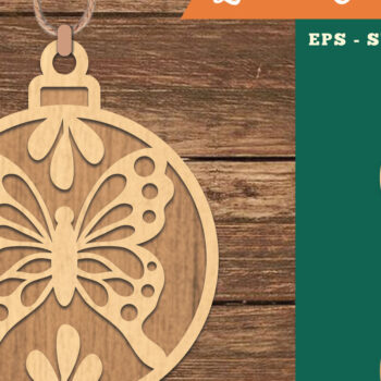 Intra απο ξύλο plywood 3mm-4mm πάχος Στολίδι κοπής με λέιζερ πεταλούδας 2 Δίασταση 8x8 cm INTRAFABR-109982125 - Image 1