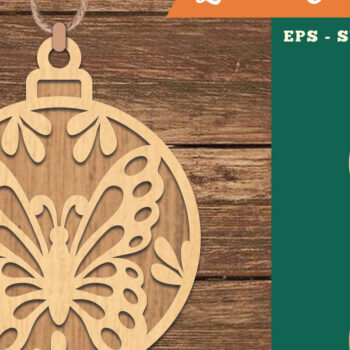 Intra απο ξύλο plywood 3mm-4mm πάχος Στολίδι κοπής με λέιζερ πεταλούδας 3 Δίασταση 8x8 cm INTRAFABR-109982185 - Image 1