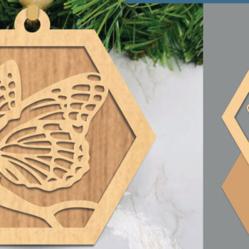 Intra απο ξύλο plywood 3mm-4mm πάχος Στολίδι με πεταλούδα Δίασταση 8x8 cm INTRAFABR-105419018 - Image 1