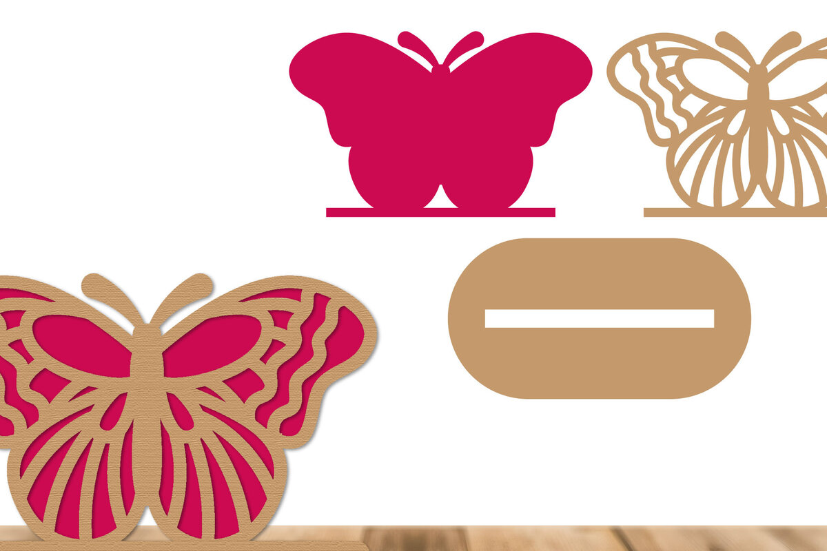 Intra απο ξύλο plywood 3mm-4mm πάχος Διακόσμηση πεταλούδας κοπής με λέιζερ Δίασταση 30x20 cm INTRAFABR-116481208