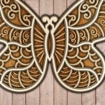 Intra απο ξύλο plywood 3mm-4mm πάχος Πεταλούδα ed /Ξυλοκόψιμο Δίασταση 15x15 cm INTRAFABR-38582789 - Image 1