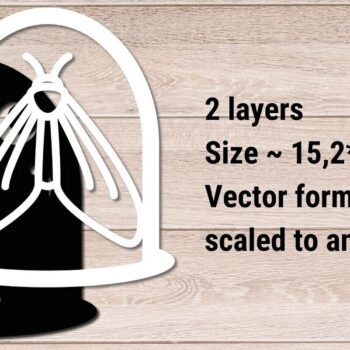 Intra απο ξύλο plywood 3mm-4mm πάχος Τέχνη τοίχου με στρώματα πεταλούδας, Insect Δίασταση 30x20 cm INTRAFABR-91276065 - Image 2