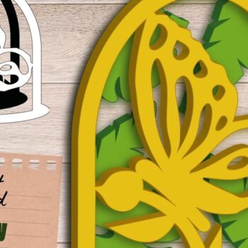 Intra απο ξύλο plywood 3mm-4mm πάχος Τέχνη τοίχου με στρώματα πεταλούδας, Insect Δίασταση 30x20 cm INTRAFABR-90207592 - Image 1