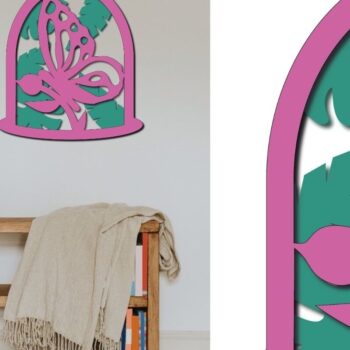 Intra απο ξύλο plywood 3mm-4mm πάχος Τέχνη τοίχου με στρώματα πεταλούδας, Insect Δίασταση 30x20 cm INTRAFABR-90207592 - Image 4