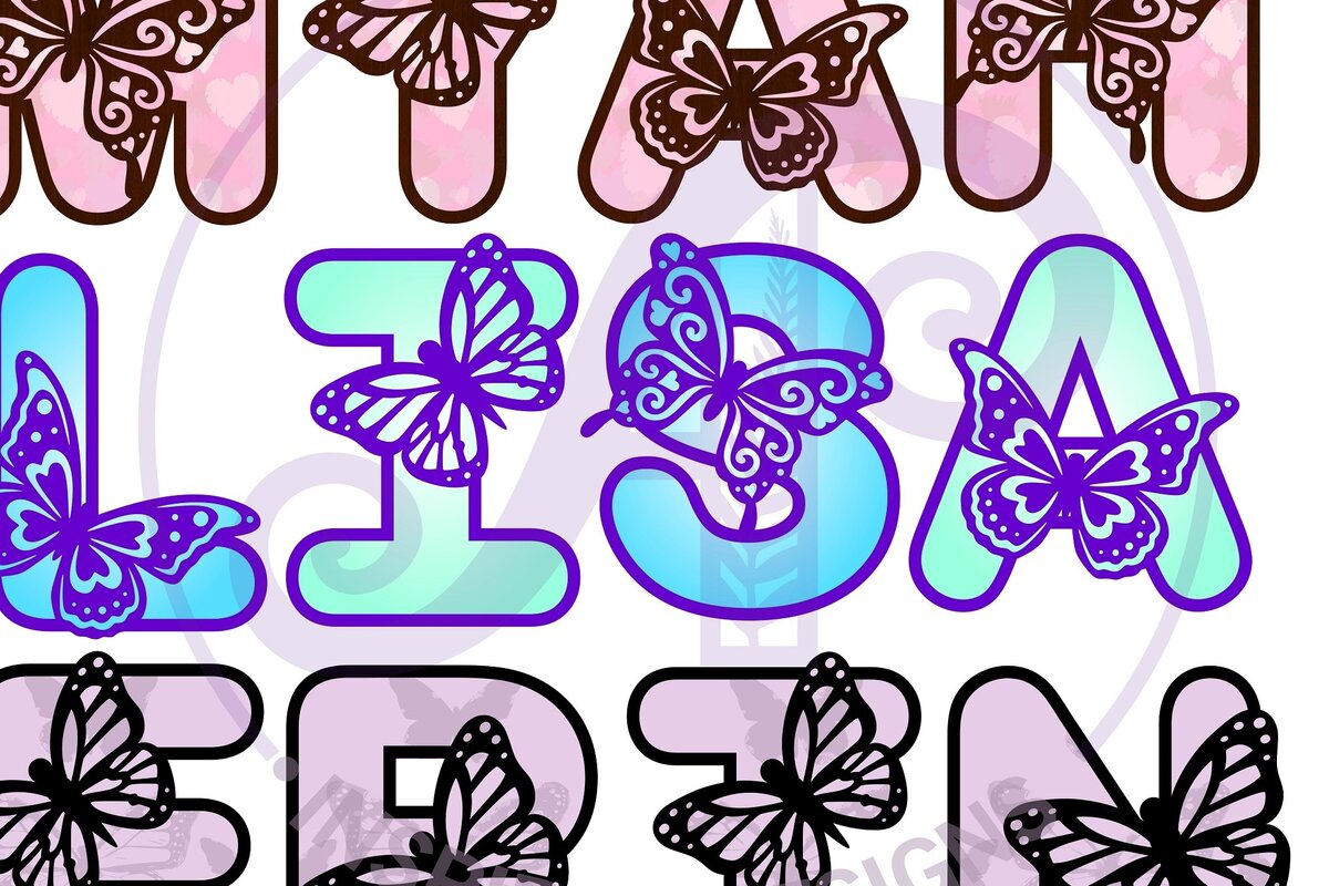 Intra απο ξύλο plywood 3mm-4mm πάχος Butterfly Letters Alphabet 60 Δίασταση 5x5 cm INTRAFABR-68357769 - Image 1