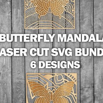 Intra απο ξύλο plywood 3mm-4mm πάχος κοπής με λέιζερ πεταλούδα Mandala/Ξύλο Δίασταση 30x30 cm INTRAFABR-39361278 - Image 1