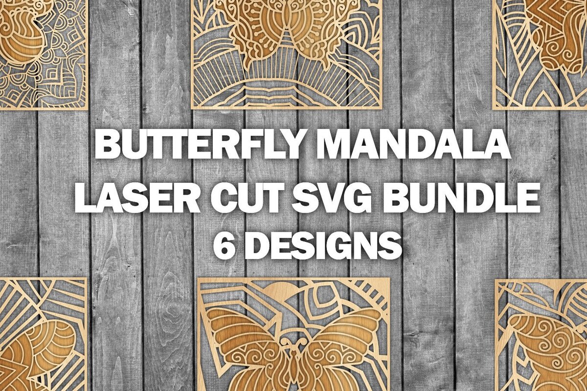 Intra απο ξύλο plywood 3mm-4mm πάχος κοπής με λέιζερ πεταλούδα Mandala/Ξύλο Δίασταση 30x30 cm INTRAFABR-39361278