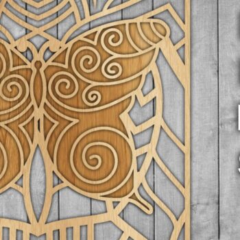 Intra απο ξύλο plywood 3mm-4mm πάχος κοπής με λέιζερ πεταλούδα Mandala/Ξύλο Δίασταση 30x30 cm INTRAFABR-39361278 - Image 7